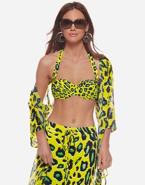 Syrah Bandeau Bikini Set - Yellow full coverage swim tops, cute bikini tops
