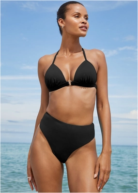 Tahiti Midi Bottom - Black Beauty modest swim bottoms women, comfortable bikini bottoms