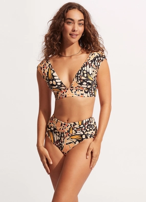 Take Flight Cap Sleeve Top - Mandarin modern womens swimwear, one piece swimsuits women
