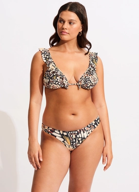Take Flight Longline Slide Tri with frill - Mandarin high waist bikinis women, cheeky cut bikinis for women