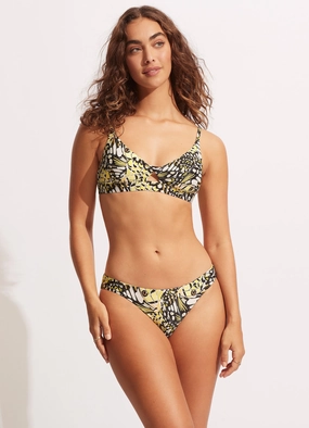 Take Flight Twist Front Bralette - Wild Lime high waist bikinis women, cheeky cut bikinis for women