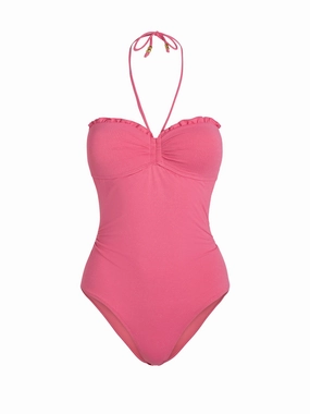 Talia One Piece In Hibiscus Metallic fashionable beach swimwear, modern womens bikinis