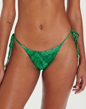 Tamale Jaque Tie Side Bikini Pant - Green adjustable swim bottoms women, flattering bikini bottoms