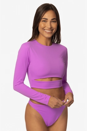 Taranaki Long Sleeved Crop Cut-Out Rashie - Dreamer all types of swimwear, full coverage swimwear for all ages