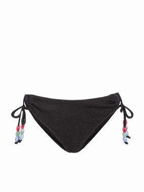 Taryn Hipster Tie Bottom In Black Texture fashionable beach swimwear, modern womens bikinis