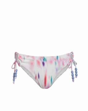 Taryn Hipster Tie Bottom In Hazy Ikat Ivory high waist swimwear women, swimsuit for women beachwear
