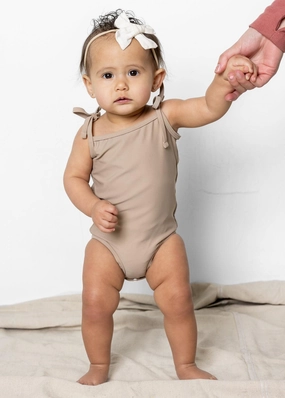 Taupe | Baby Simply One-Piece toddler girl swimwear, summer swimwear for girls