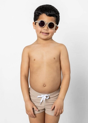 Taupe | Mini Euro Shorts boys summer swimwear, boys rash guard swim sets