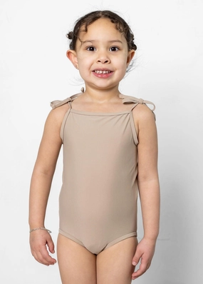 Taupe | Mini Simply One-Piece toddler girl swimwear, summer swimwear for girls