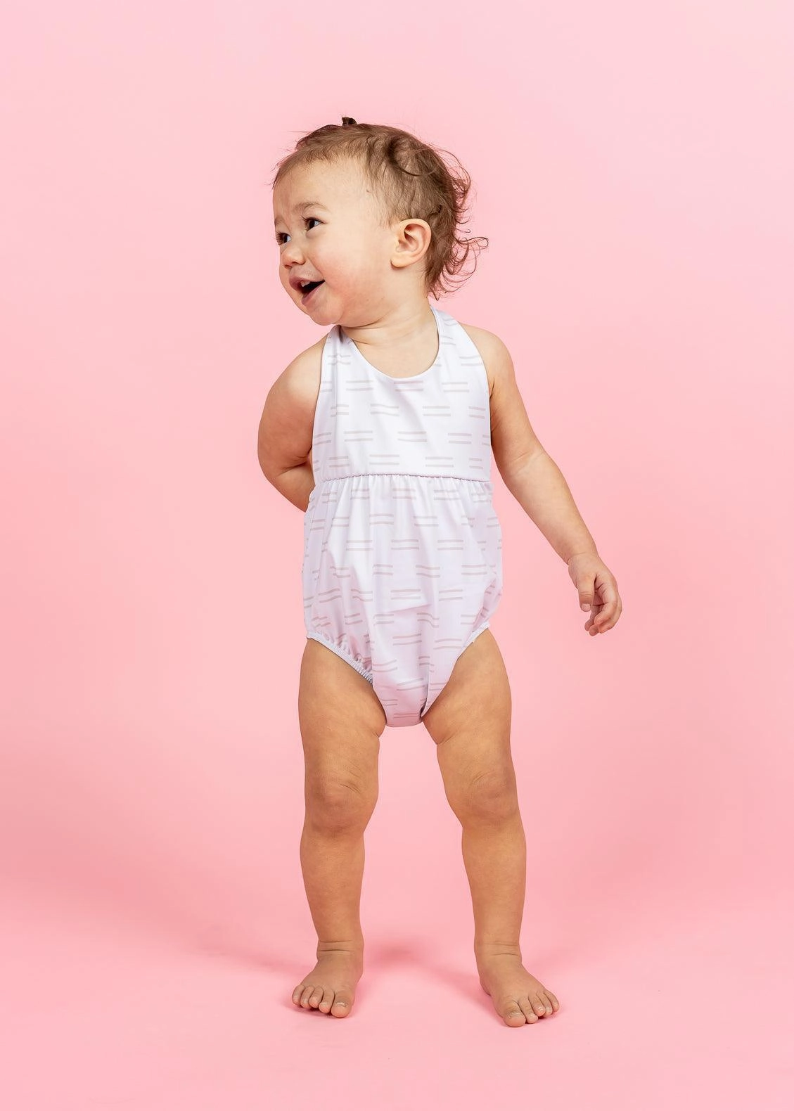 Taupe Dashes | Baby Romper One-Piece