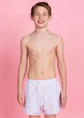 Taupe Dashes | Youth Retro Shorties boys summer swimwear, boys rash guard swim sets