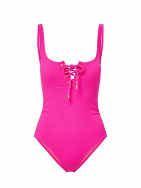 Taylor One Piece Shocking Pink Texture fashionable beach swimwear, modern womens bikinis