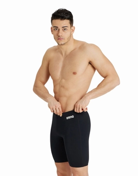 Team Solid Swim Jammer - Black/White arena swimwear for men, arena competitive swimsuits