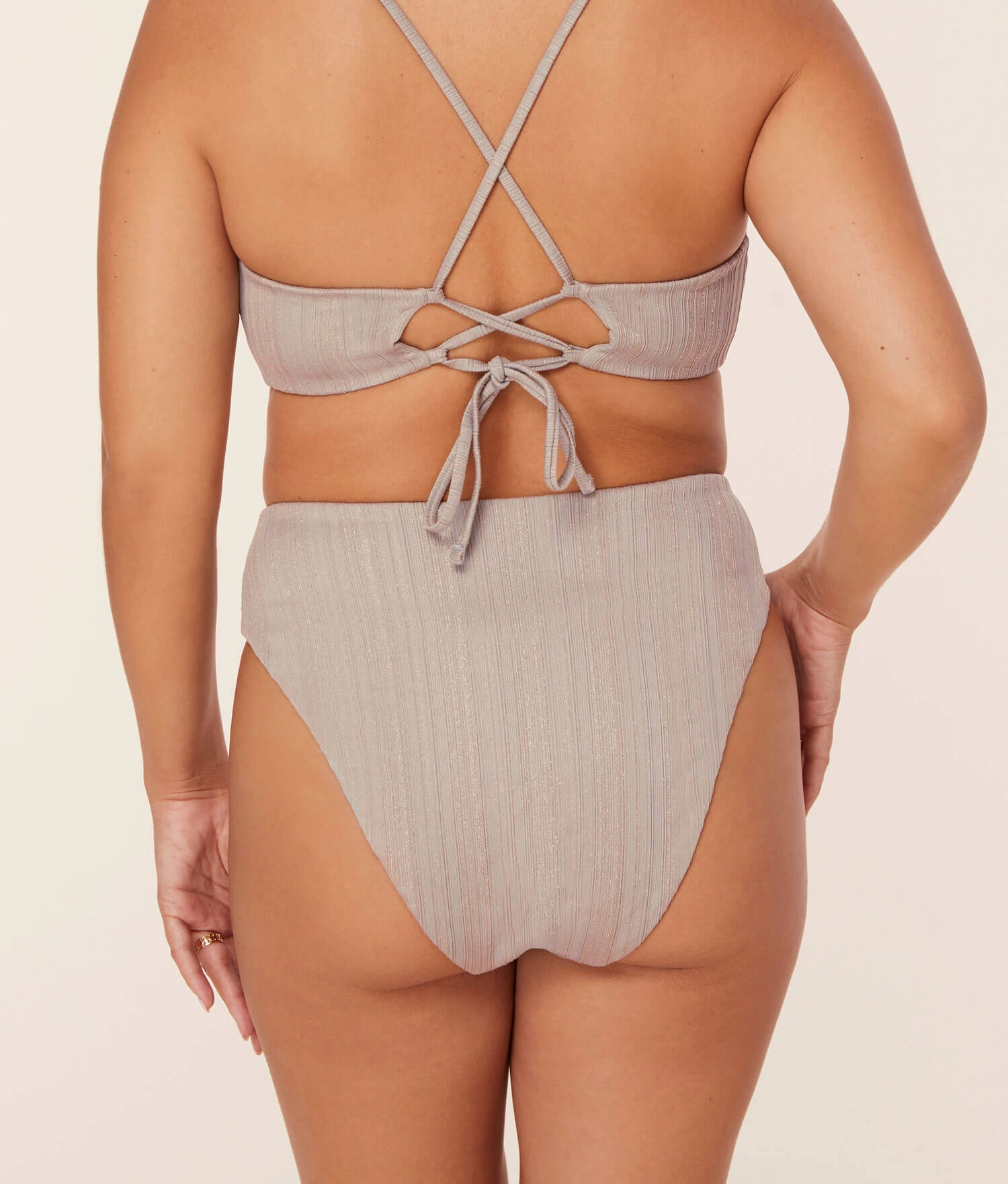 The 90s High Waist Bikini Bottom - Sparkle - Disco
