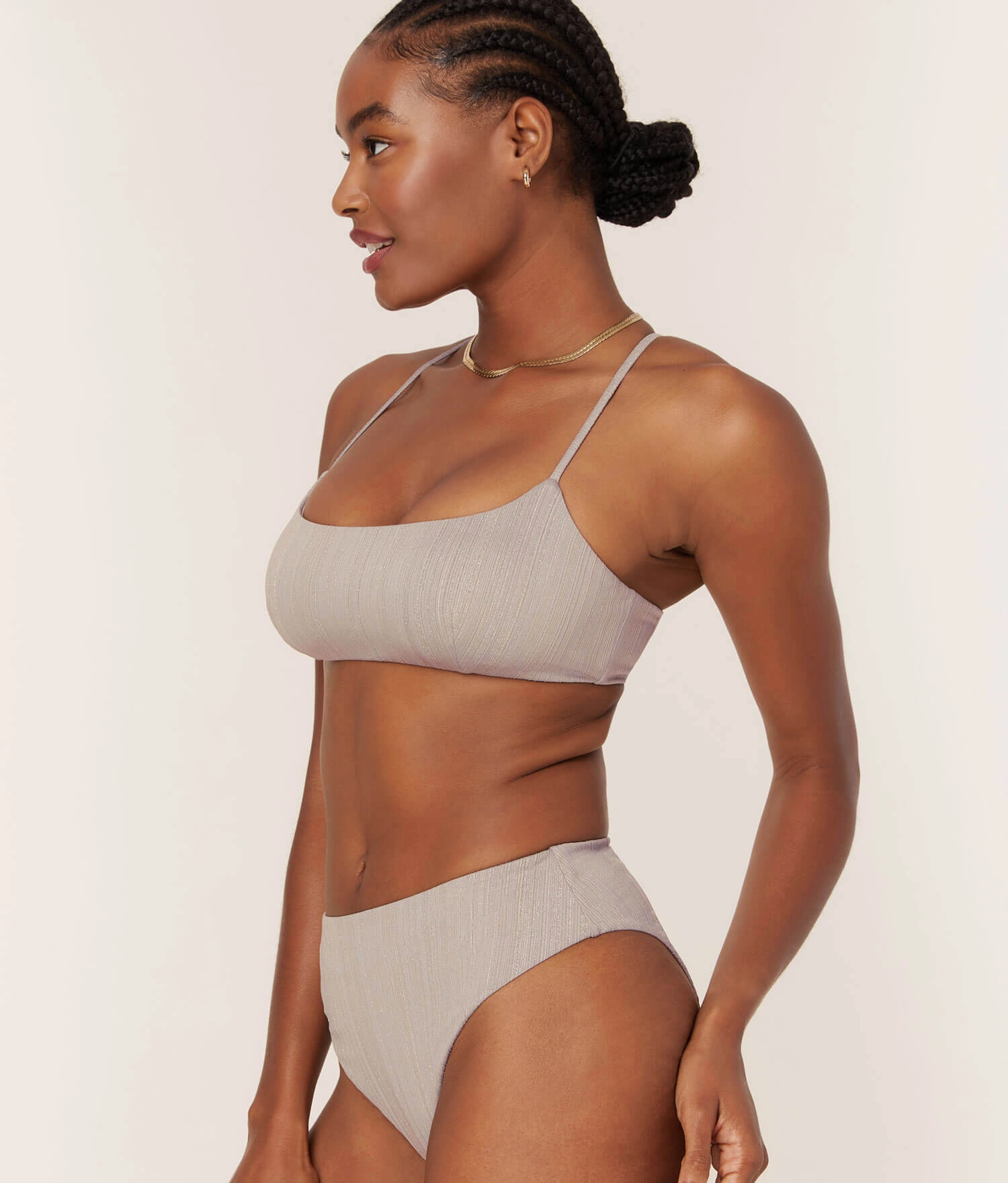 The 90s High Waist Bikini Bottom - Sparkle - Disco