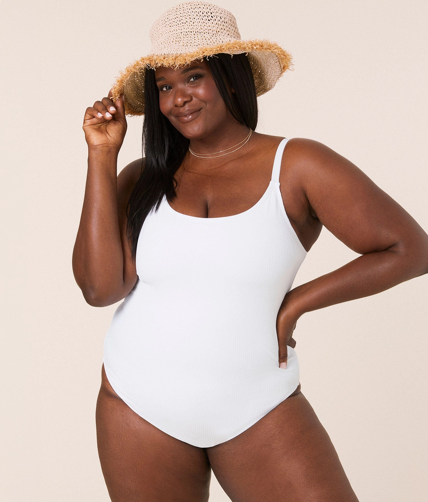 The Amalfi One Piece - Eco Ribbed - White - Classic