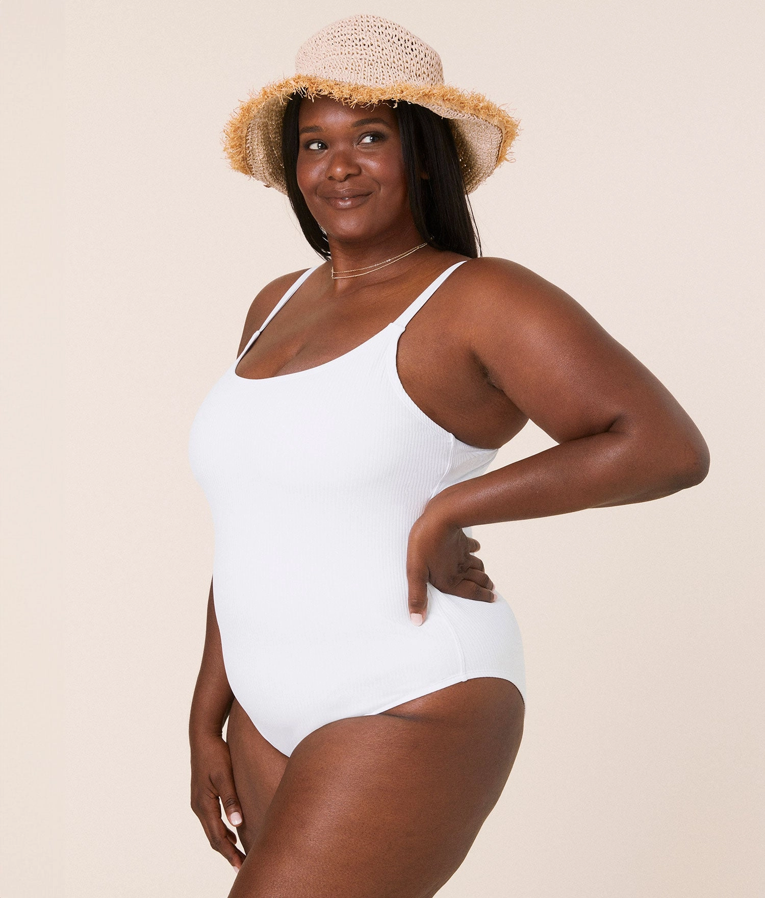 The Amalfi One Piece - Eco Ribbed - White - Classic
