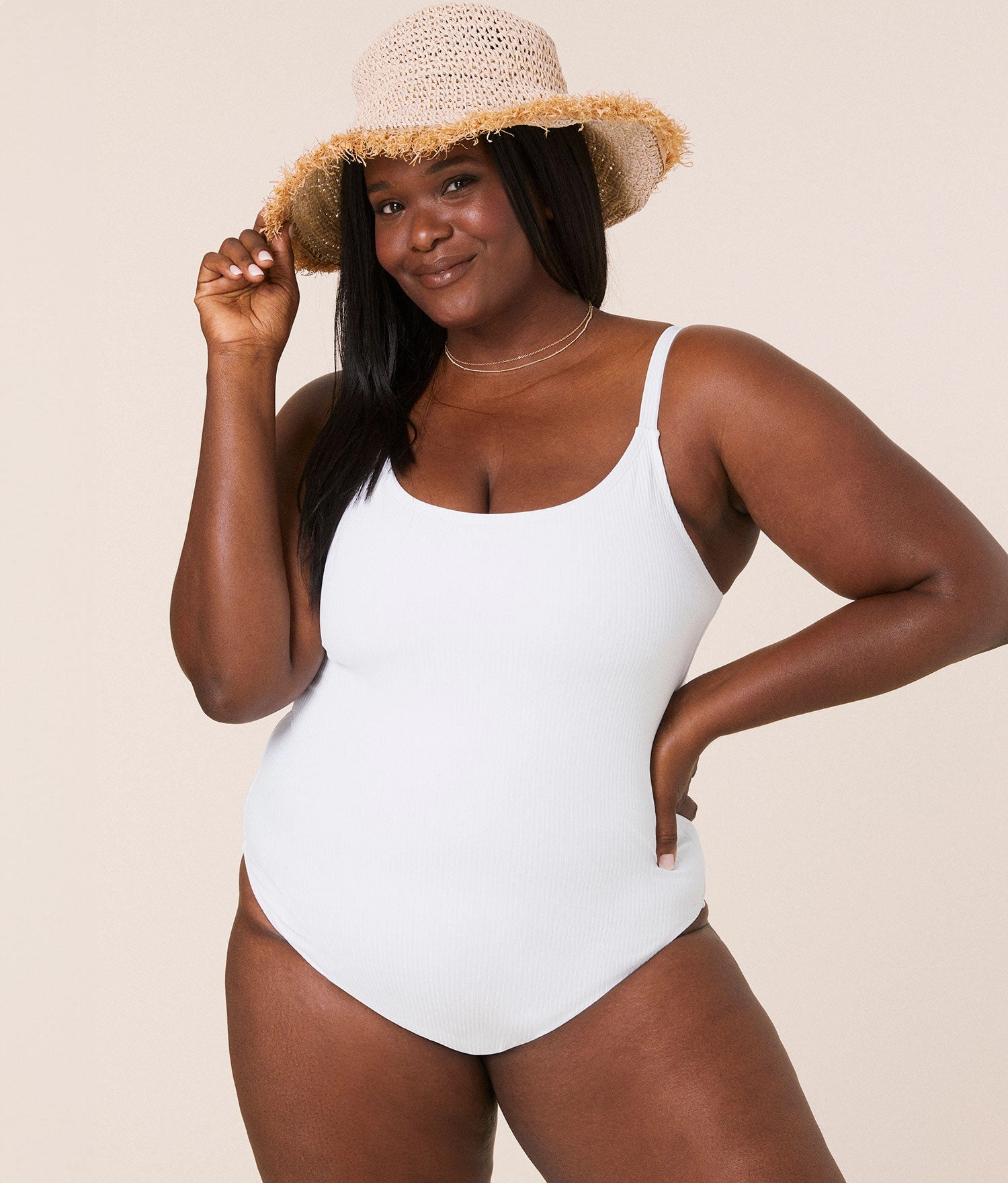 The Amalfi One Piece - Eco Ribbed - White - Classic