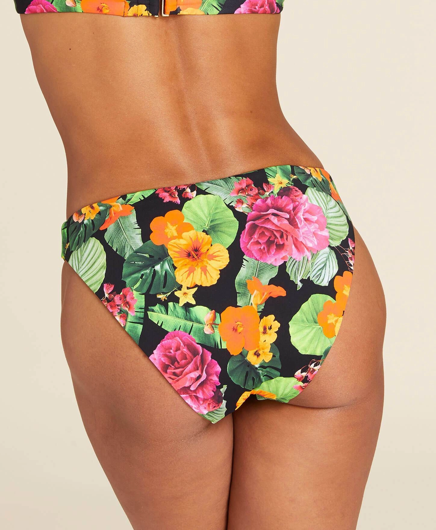The Archive 90s Cheeky Bikini Bottom - Flat - Tropical Floral