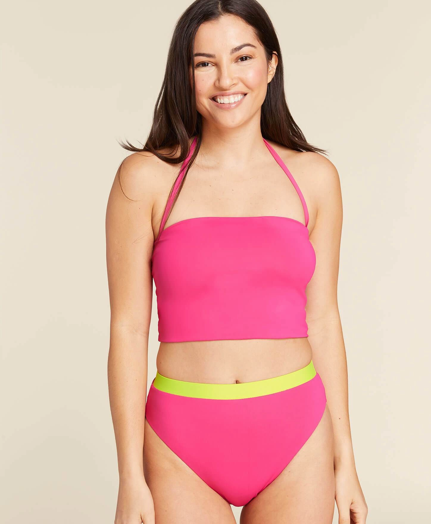The Archive Aruba Bikini Top - Flat - Neon Hibiscus
