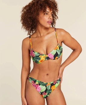 The Archive Bermuda Bikini Top - Flat - Tropical Floral classic swimwear for women, everyday swimwear ladies