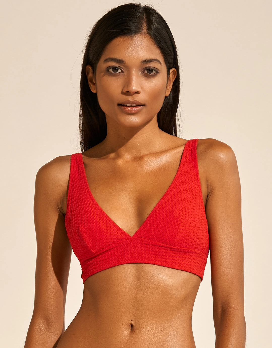 The Bloom Bralette Bikini Top - Radiant Red full coverage swim tops, cute bikini tops