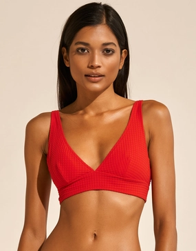 The Bloom Bralette Bikini Top - Radiant Red full coverage swim tops, cute bikini tops