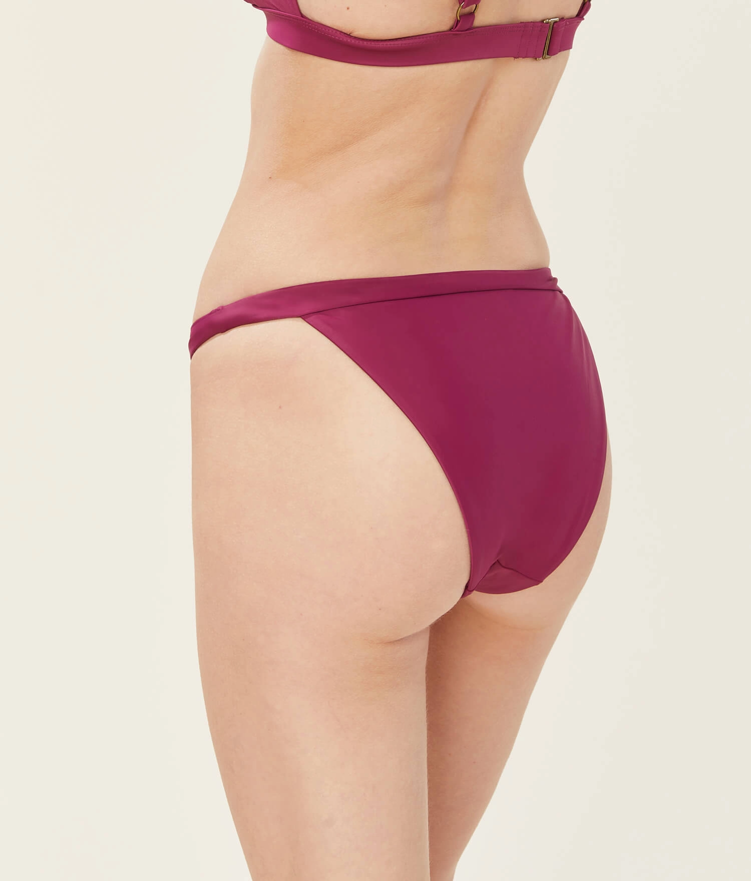The Caicos Bikini Bottom - Glossy Eco Nylon - Plum (Archive)