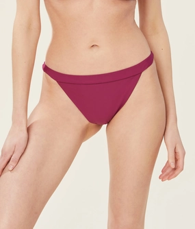 The Caicos Bikini Bottom - Glossy Eco Nylon - Plum (Archive) luxury womens swimwear, swimwear for beach vacation