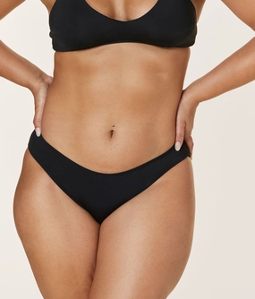 The Classic Bikini Bottom - Flat - Black luxury womens swimwear, swimwear for beach vacation