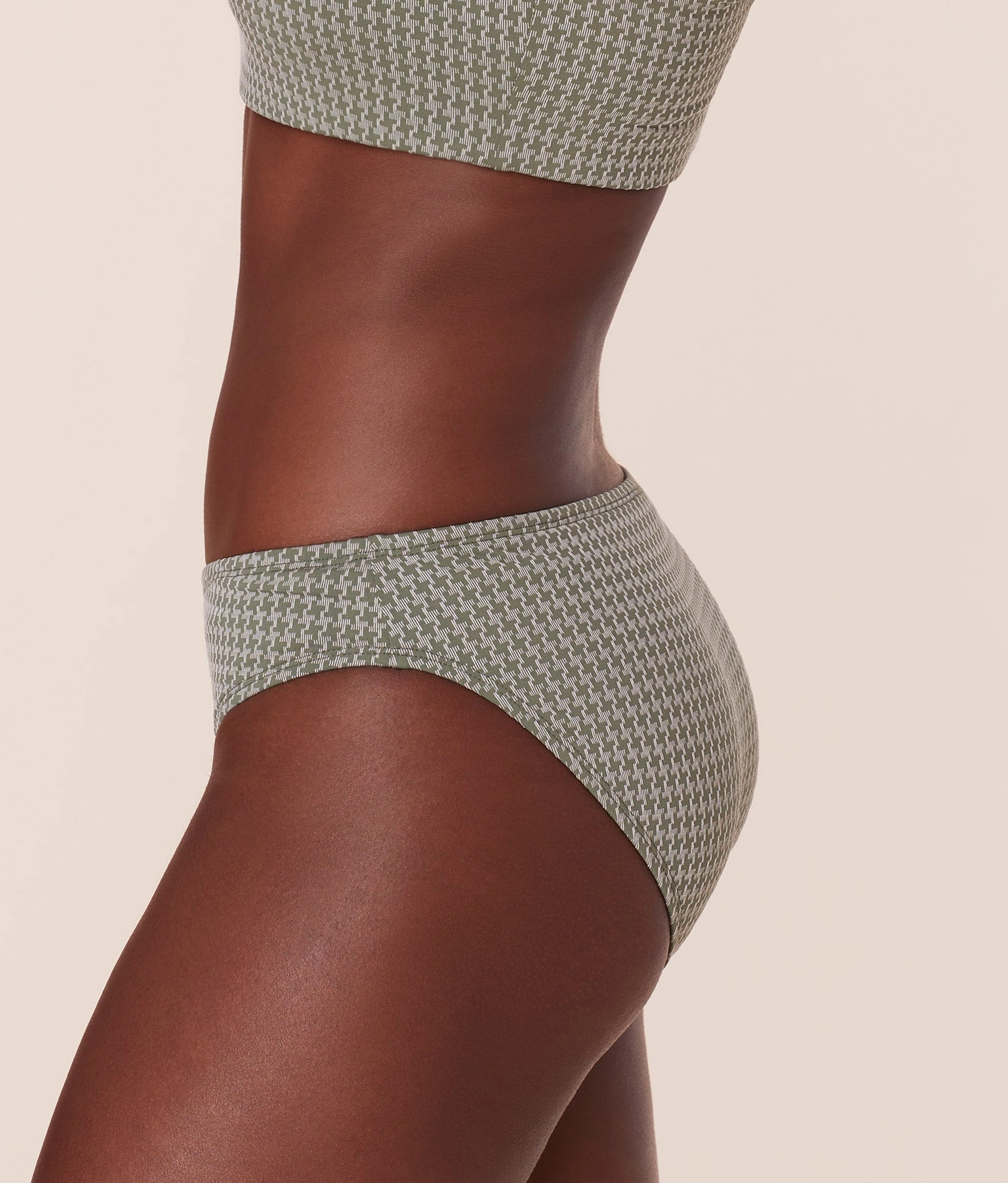 The Classic Bikini Bottom - Houndstooth - Seagrass