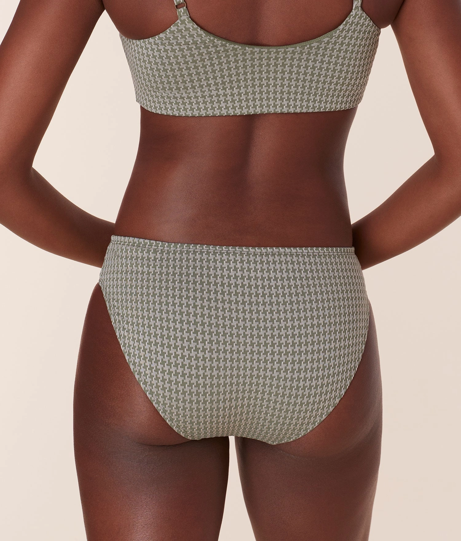 The Classic Bikini Bottom - Houndstooth - Seagrass