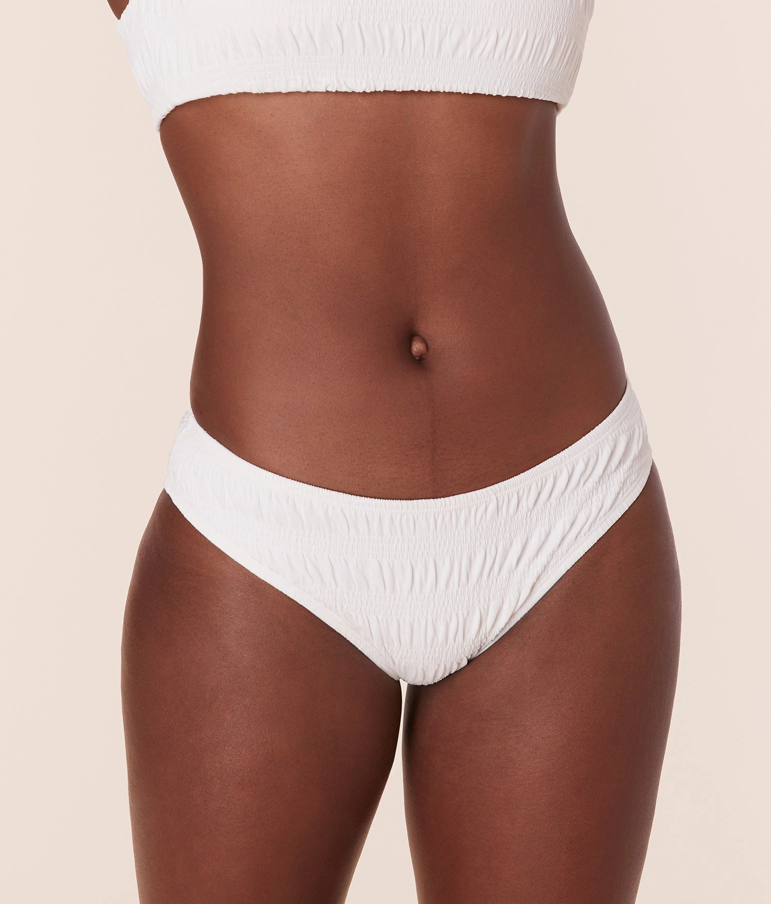 The Classic Bikini Bottom - Smocked - Sugar luxury womens swimwear, swimwear for beach vacation