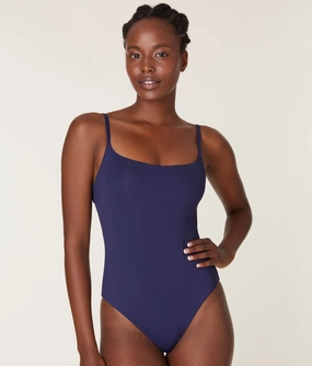 The Jetties One Piece - Eco Nylon - Navy - Long Torso classic swimwear for women, everyday swimwear ladies