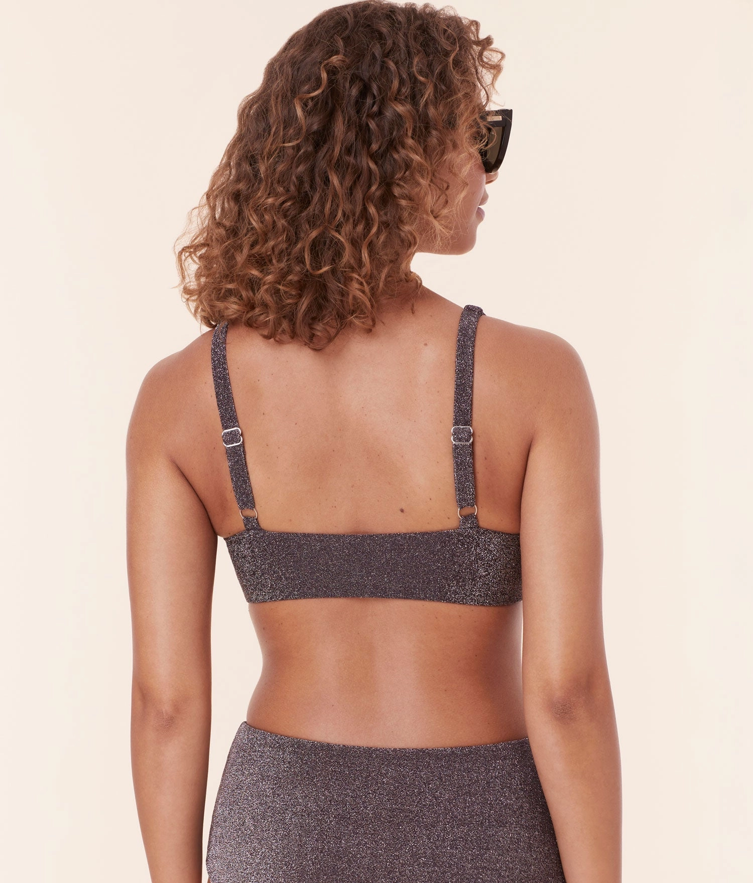 The Lipari Bikini Top - Glitter - Licorice