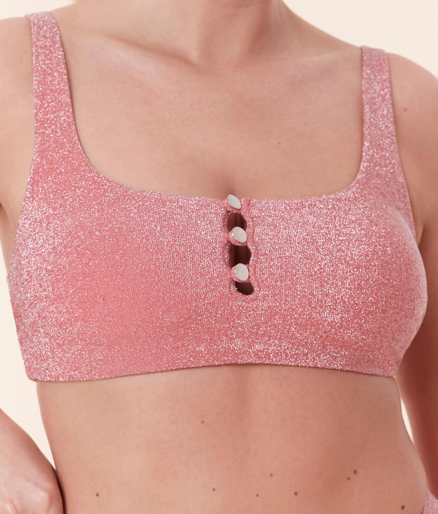 The Lipari Bikini Top - Glitter - Shell