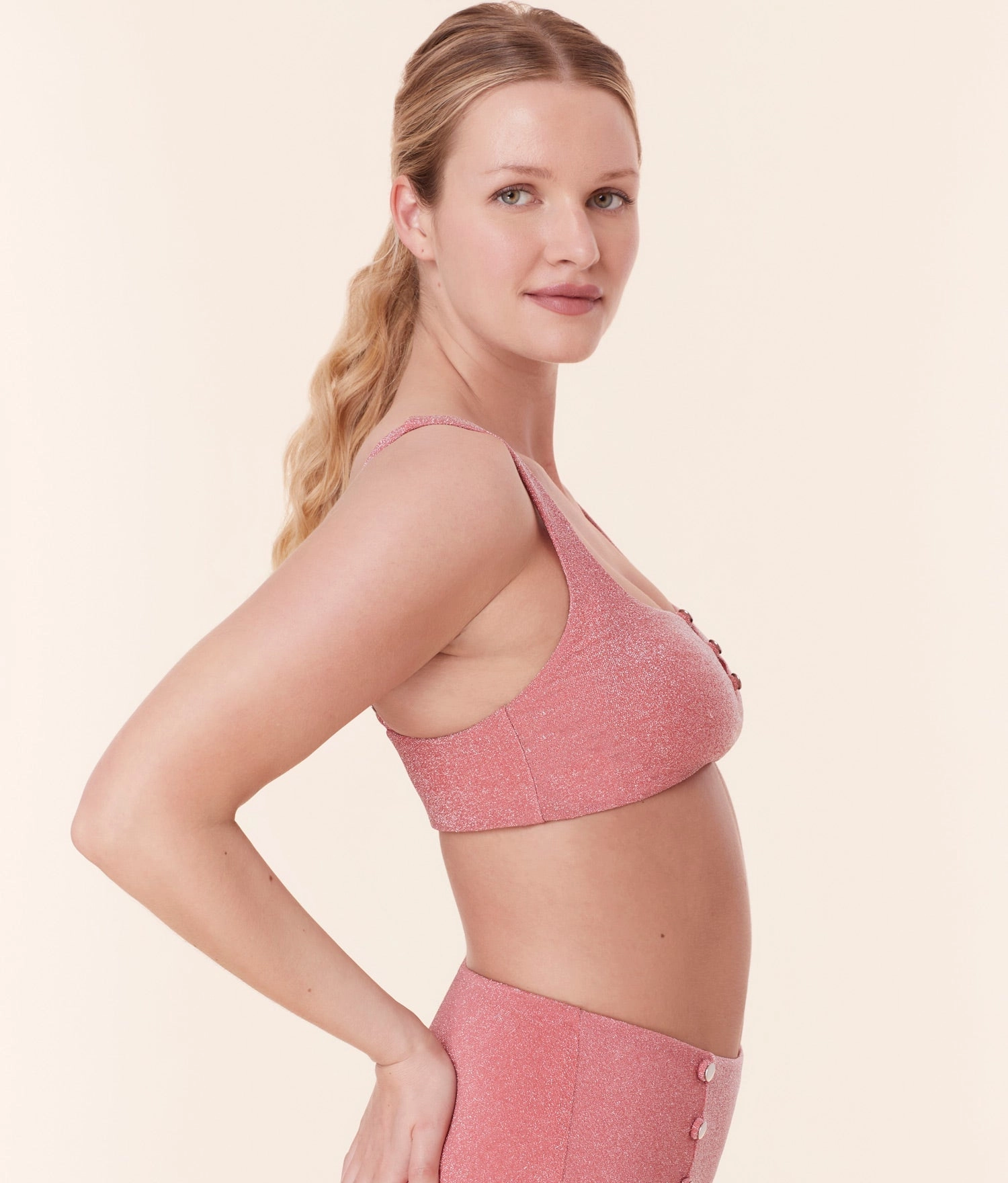The Lipari Bikini Top - Glitter - Shell