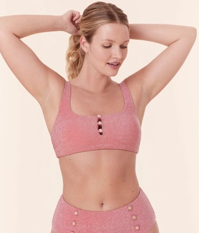The Lipari Bikini Top - Glitter - Shell classic swimwear for women, everyday swimwear ladies