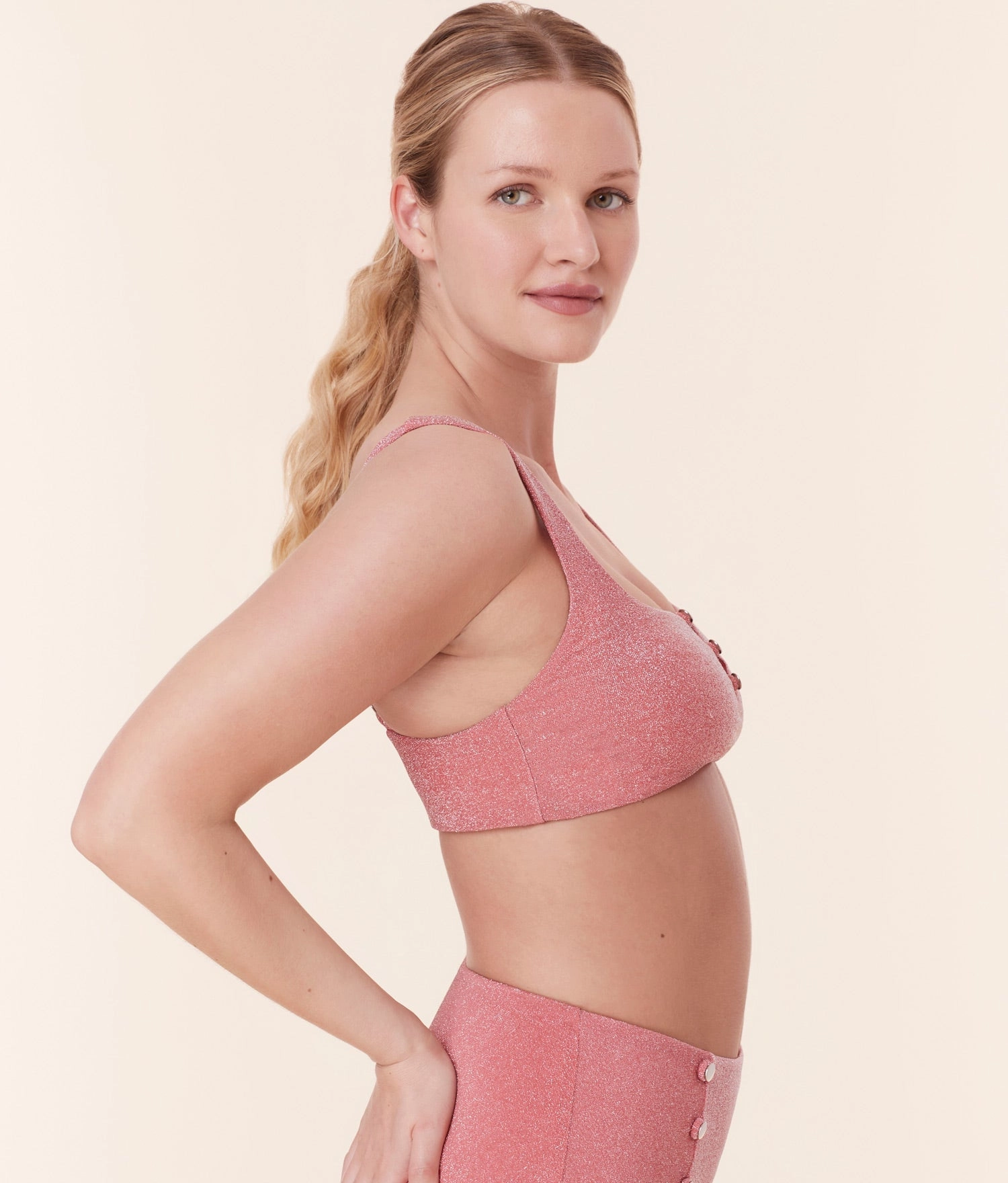 The Lipari Bikini Top - Glitter - Shell
