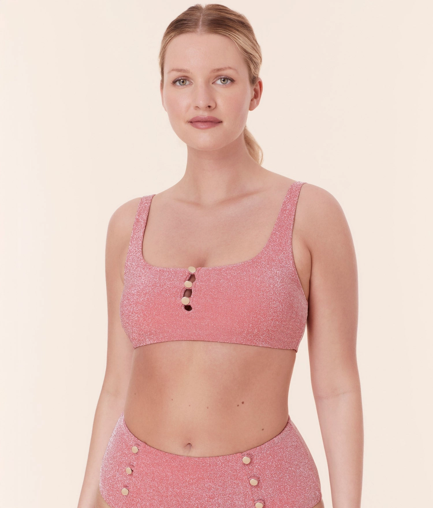 The Lipari Bikini Top - Glitter - Shell