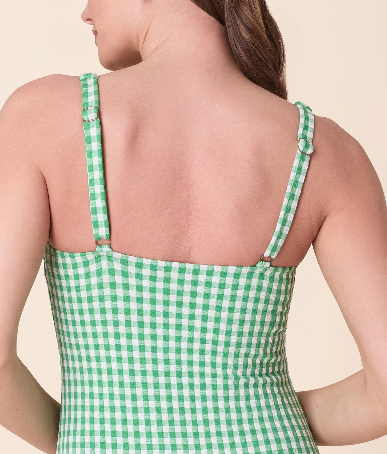 The Macao One Piece - Crinkle Gingham - Green Gingham - Classic