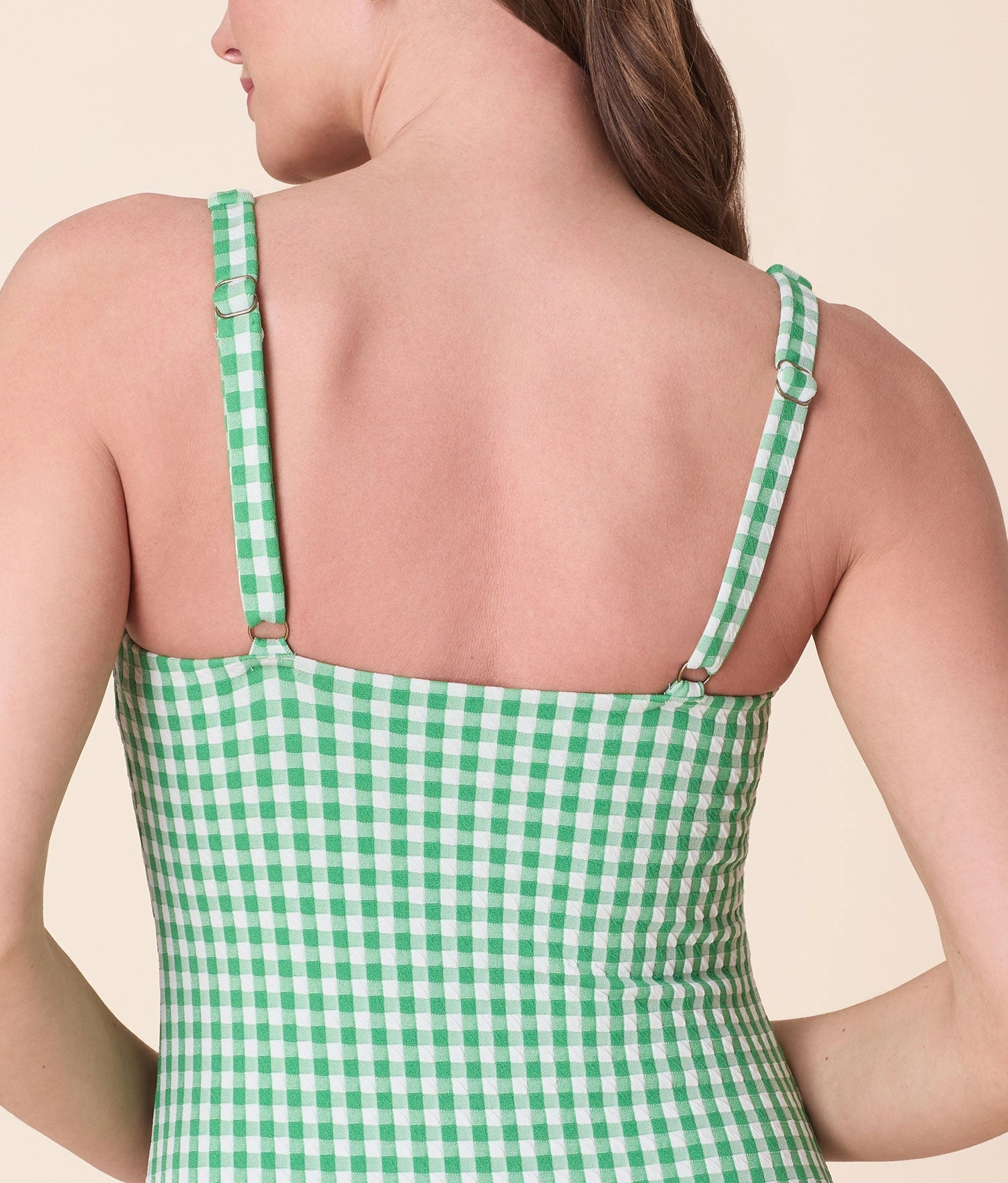 The Macao One Piece - Crinkle Gingham - Green Gingham - Classic