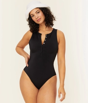 The Malibu One Piece - Eco Nylon - Black - Classic - Cheeky classic swimwear for women, everyday swimwear ladies
