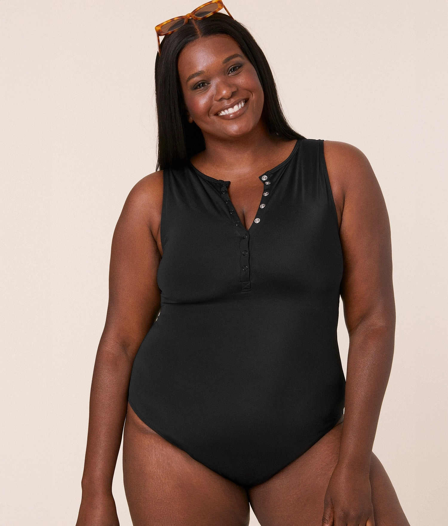 The Malibu One Piece - Eco Nylon - Black - Classic - Cheeky