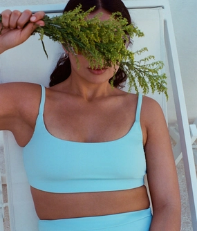The Maui Bikini Top - Eco Nylon - Hydrangea luxury womens swimwear, swimwear for beach vacation