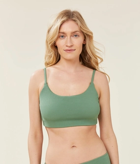 The Maui Bikini Top - Ripple - Sea Green (Archive) classic swimwear for women, everyday swimwear ladies