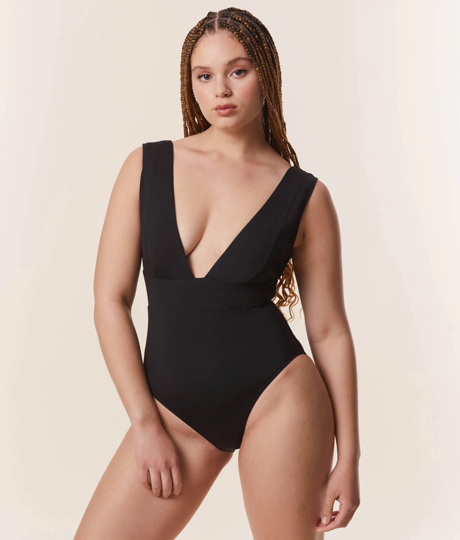 The Mykonos One Piece - Flat - Black - Long Torso classic swimwear for women, everyday swimwear ladies