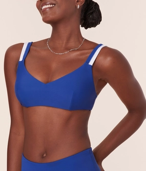 The Rockley Bikini Top - Eco Nylon - Mazarine luxury womens swimwear, swimwear for beach vacation