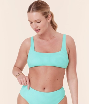 The Rye Bikini Top - Wide Rib - Opal classic swimwear for women, everyday swimwear ladies