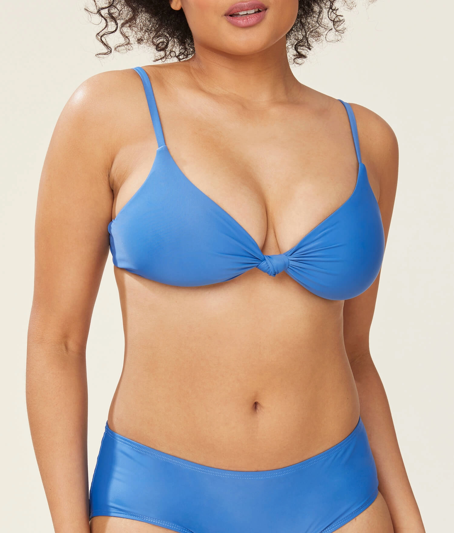 The Santorini Bikini Top - Glossy Eco Nylon - Horizon (Archive)